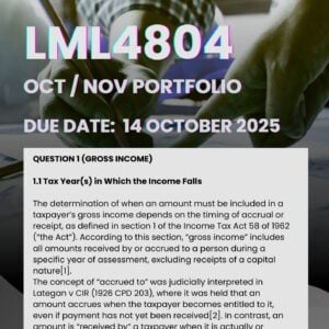 LML4804 SEMESTER 2 PORTFOLIO 2025 MEMO |DUE DATE 14 OCTOBER 2025|