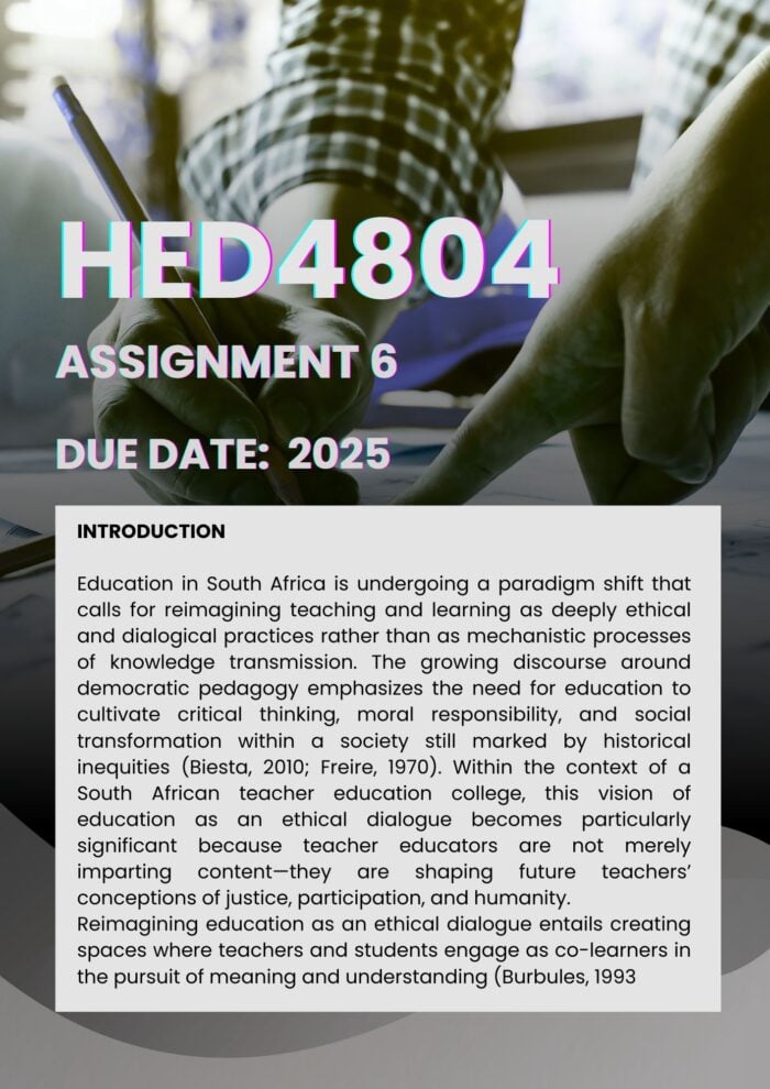 HED4804 ASSIGNMENT 6 2025 MEMO |2025|