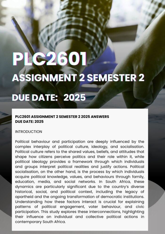 PLC2601 ASSIGNMENT 2 SEMESTER 2 2025 COMPLETE MEMO |DUE DATE OCTOBER 2025| ★★★★★