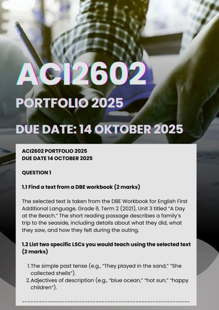 ACI2602 PORTFOLIO 2025 COMPLETE MEMO |DUE DATE 14 OCTOBER 2025| ★★★★★