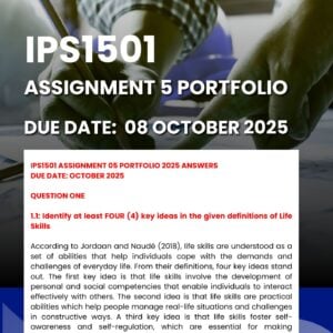 IPS1501 ASSIGNMENT 5 PORTFOLIO MEMO 2025 |DUE DATE OCTOBER 2025| ★★★★★