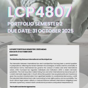 LCP4807 OCT /NOV PORTFOLIO 2025 MEMO |DUE 31 OCTOBER 2025|