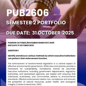 PUB2606 OCT / NOV 2025 PORTFOLIO MEMO |DUE DATE 31 OCTOBER 2025|