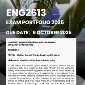 ENG2613 OCTOBER / NOVEMBER PORTFOLIO 2025 MEMO |DUE 6 OCTOBER 2025| ★★★★★
