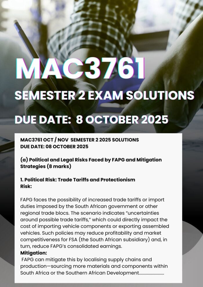 MAC3761 OCTOBER / NOVEMBER EXAMINATION CALCULATIONS & SOLUTIONS |DUE 8 OCTOBER 2025| ★★★★★