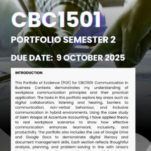 CBC1501 OCTOBER / NOVEMBER PORTFOLIO 2025 MEMO |DUE 9 OCTOBER 2025| ★★★★★