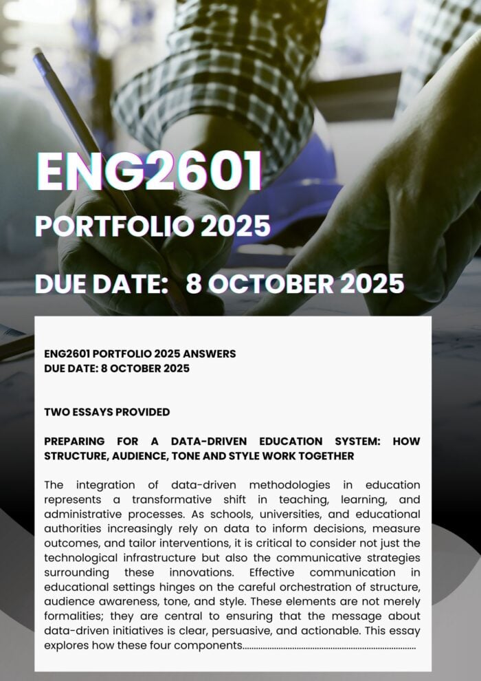 ENG2601 OCTOBER / NOVEMBER PORTFOLIO 2025 MEMO |DUE 8 OCTOBER 2025| ★★★★★