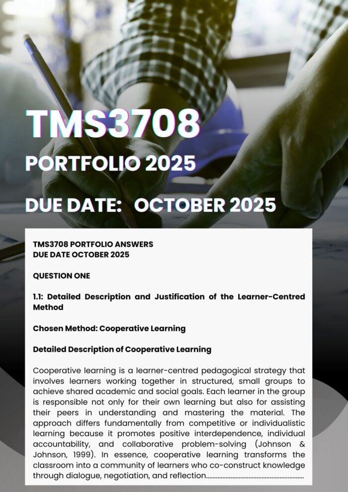 TMS3708 PORTFOLIO COMPLETE MEMO 2025 |DUE DATE OCTOBER 2025| ★★★★★