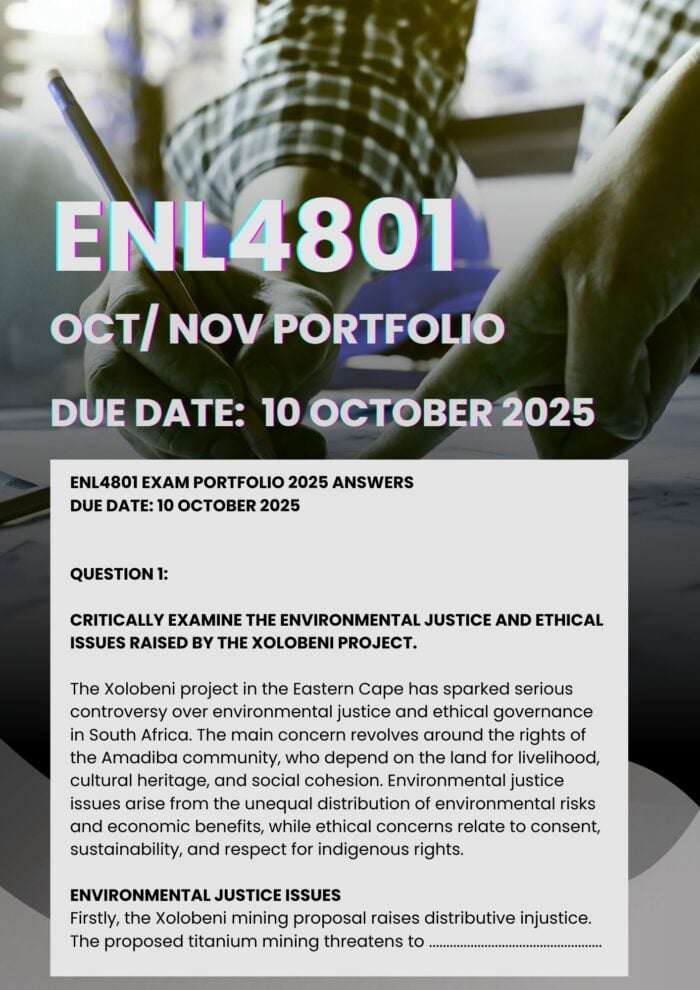 ENL4801 OCT / NOV EXAM PORTFOLIO 2025 MEMO |DUE 10 OCTOBER 2025| ★★★★★