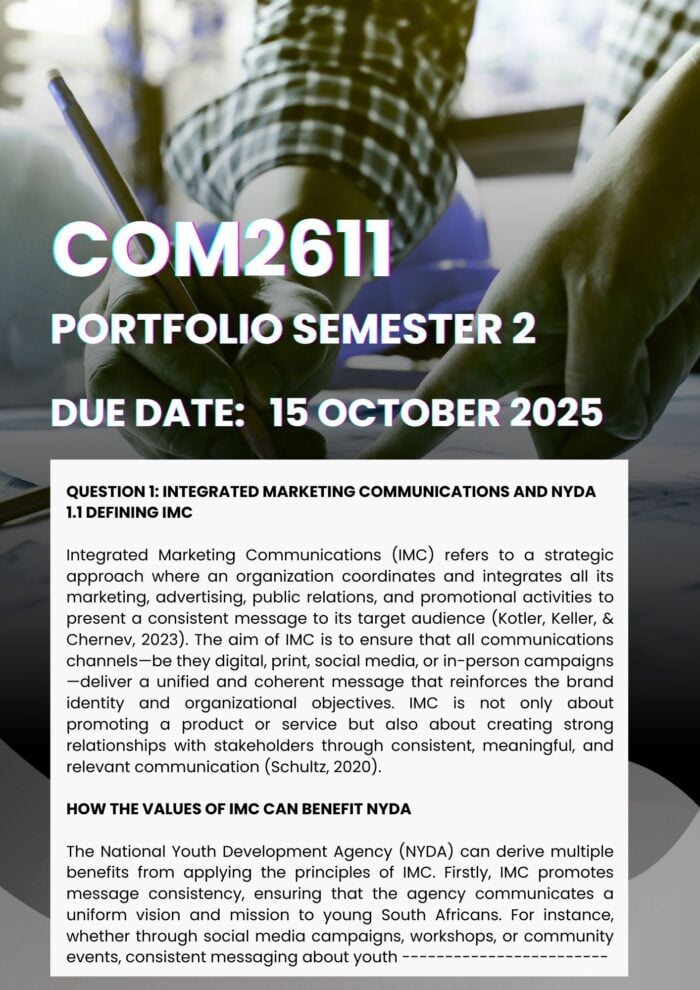COM2611 POE SEMESTER 2 2025 MEMO |DUE DATE 15 OCTOBER 2025|★★★★★