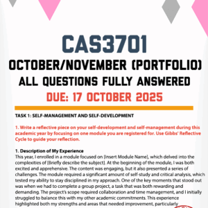 CAS3701 ASSIGNMENT 7 (PORTFOLIO) 2025 - FULLY ANSWERED (DUE 17 OCTOBER 2025)