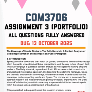COM3706 ASSIGNMENT 3 (PORTFOLIO) SEMESTER 2 2025 - FULLY ANSWERED (DUE 13 OCTOBER 2025)