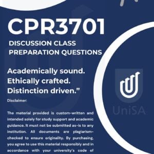 CPR3701 ASSIGNMENT 1 SEMESTER 2 2025 {Discussion Class Preparation Questions}