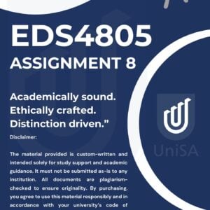 EDS4805 ASSIGNMENT 8 2025 ANSWERS {DUE DATE 10 OCTOBER 2025}