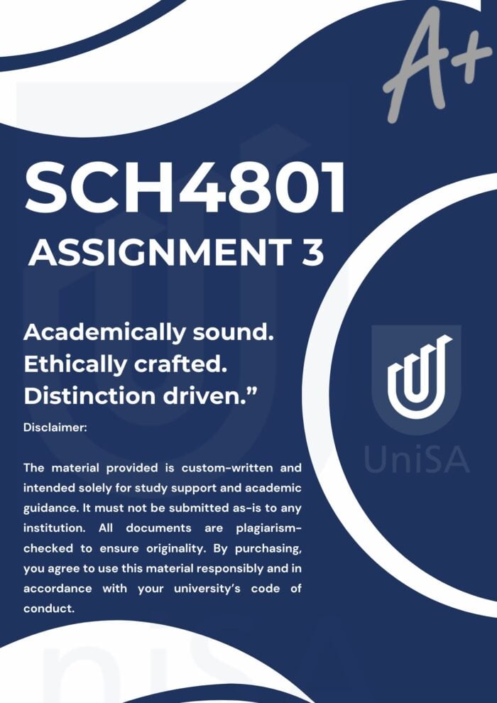 SCH4801 ASSIGNMENT 3 2025 {DUE DATE 10 OCTOBER 2025}