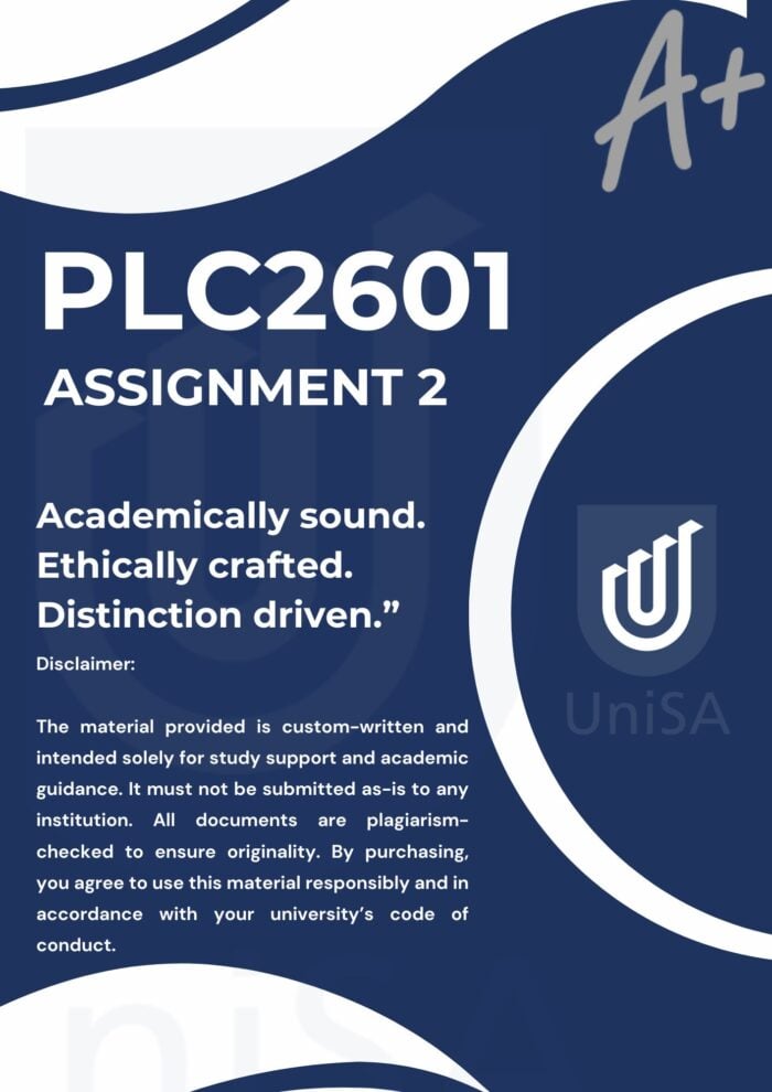 PLC2601 ASSIGNMENT 2 SEMESTER 2 2025 ANSWERS {DUE DATE 2025}