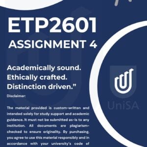 ETP2601 ASSIGNMENT 4 SEMESTER 2 2025 ANSWERS {DUE DATE 10 OCTOBER 2025}