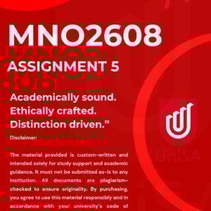 MNO2608 ASSIGNMENT 5 SEMESTER 2 2025 ANSWERS {DUE DATE 2025}