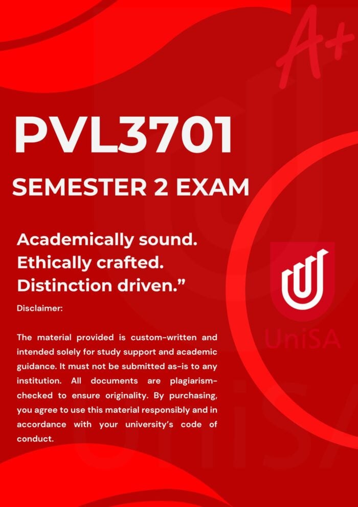PVL3701 OCT / NOV EXAMINATION 2025 ANSWERS & CORRECT REFERENCES {DUE DATE 27 OCTOBER 2025}