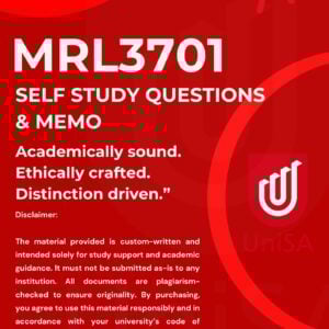 MRL3701 SELF STUDY QUESTIONS & ANSWERS {FOR EXAM PREPARATION}