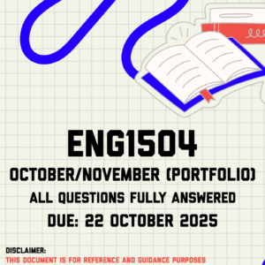 ENG1504 October/November (Portfolio) Memo | Due 22 October 2025