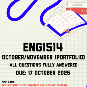 ENG1514 October/November (Portfolio) Memo | Due 17 October 2025