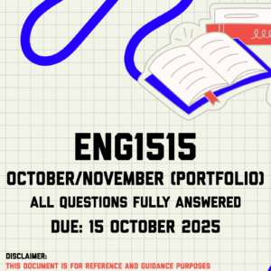 ENG1515 October/November (Portfolio) Memo | Due 15 October 2025