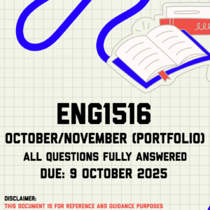 ENG1516 October-November (Portfolio) Memo | Due 9 October 2025
