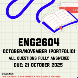ENG2604 October/November (Portfolio) Memo | Due 21 October 2025