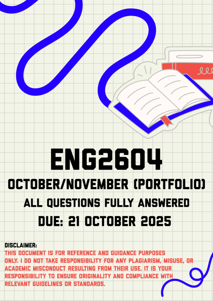 ENG2604 October/November (Portfolio) Memo | Due 21 October 2025