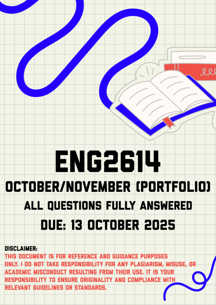 ENG2614 October/November (Portfolio) Memo | Due 13 October 2025