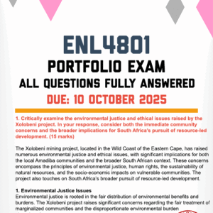 ENL4801 PORTFOLIO EXAM 2025 - FULLY ANSWERED (DUE 10 OCTOBER 2025)