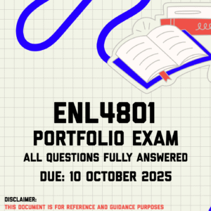 ENL4801 Portfolio Exam Memo | Due 10 October 2025