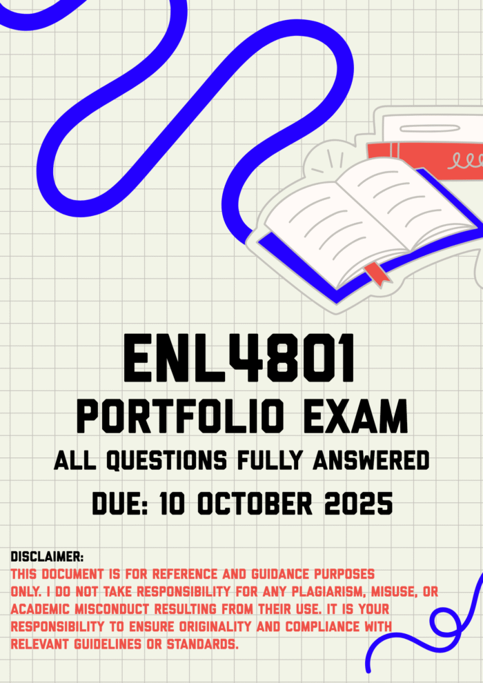 ENL4801 Portfolio Exam Memo | Due 10 October 2025
