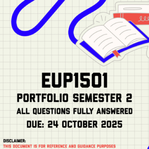 EUP1501 Portfolio Semester 2 Memo | Due 24 October 2025