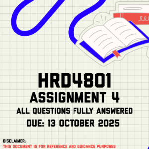 HRD4801 Assignment 4 Memo | Due 13 October 2025
