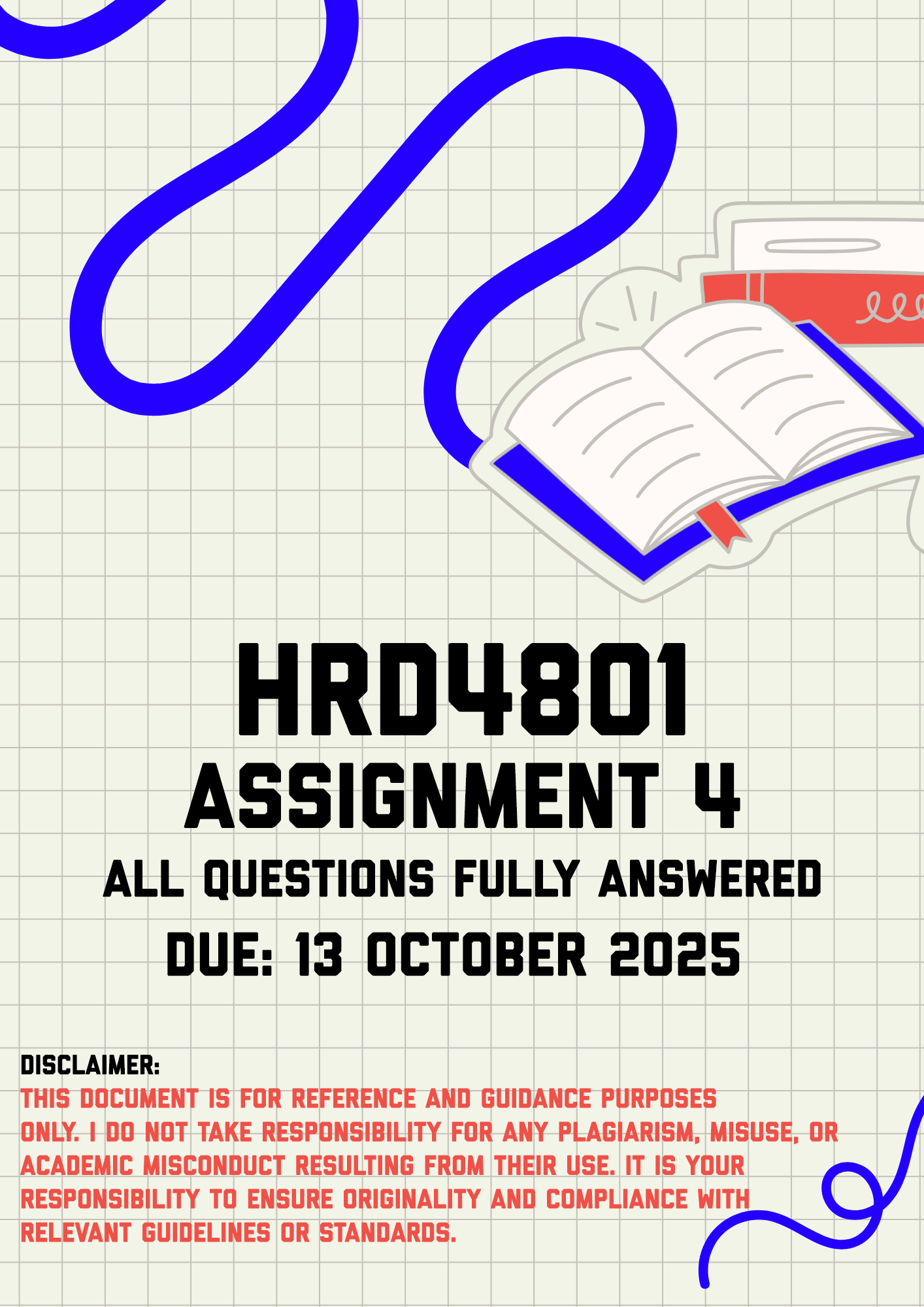 HRD4801 Assignment 4 Memo | Due 13 October 2025