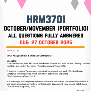 HRM3701 OCTOBER/NOVEMBER (PORTFOLIO) 2025 - FULLY ANSWERED (DUE 27 OCTOBER 2025)