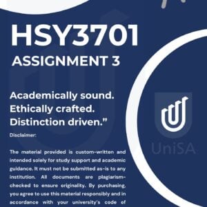 HSY3701 ASSIGNMENT 3 SEMESTER 2 2025 ANSWERS {DUE DATE 7 OCTOBER 2025}