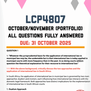 LCP4807 OCTOBER/NOVEMBER (PORTFOLIO) 2025 - FULLY ANSWERED (DUE 31 OCTOBER 2025)