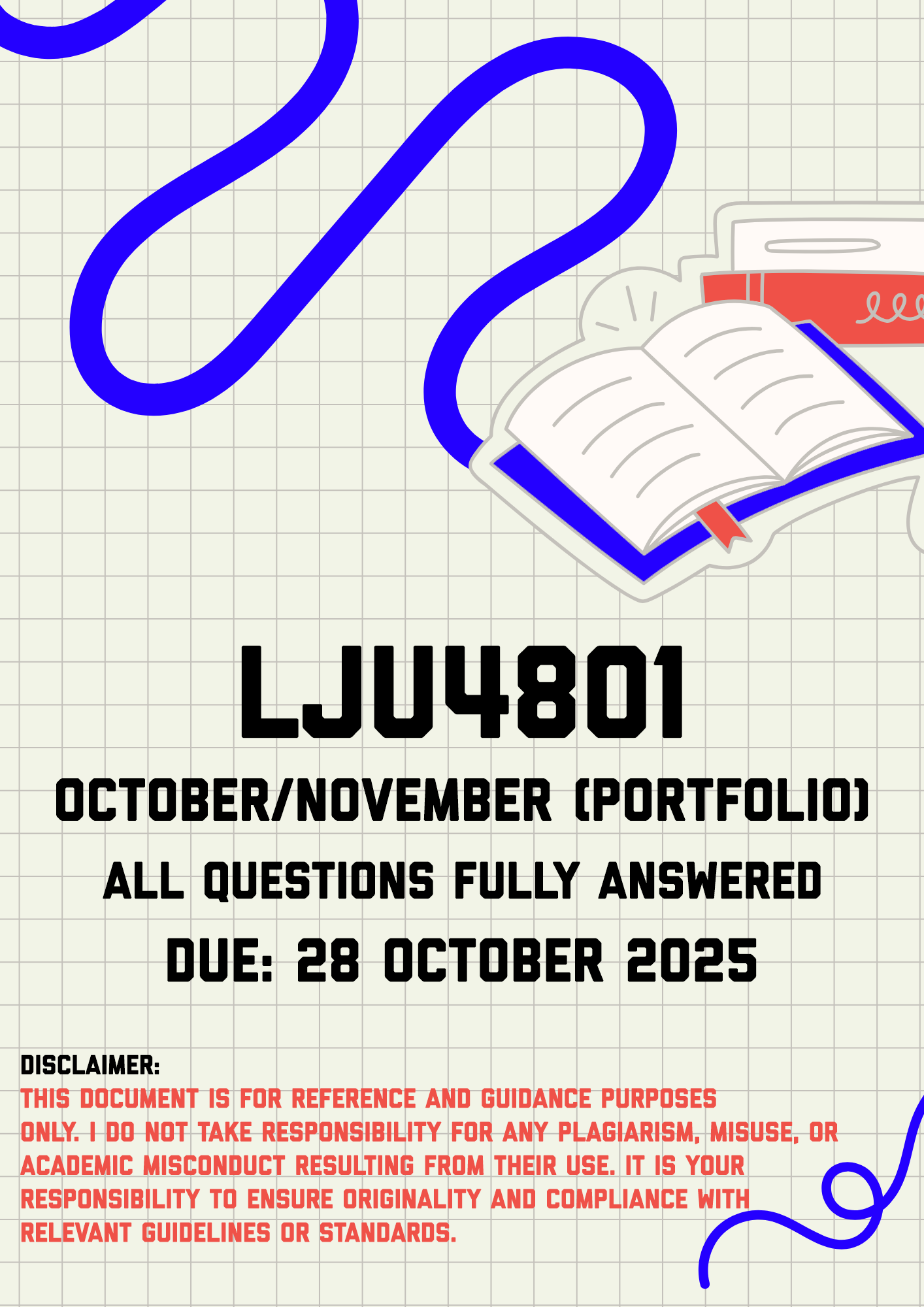 LJU4801 October/November (Portfolio) Memo | Due 28 October 2025
