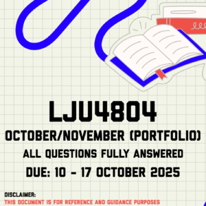 LJU4804 October/November (Portfolio) Memo | Due 10 - 17 October 2025