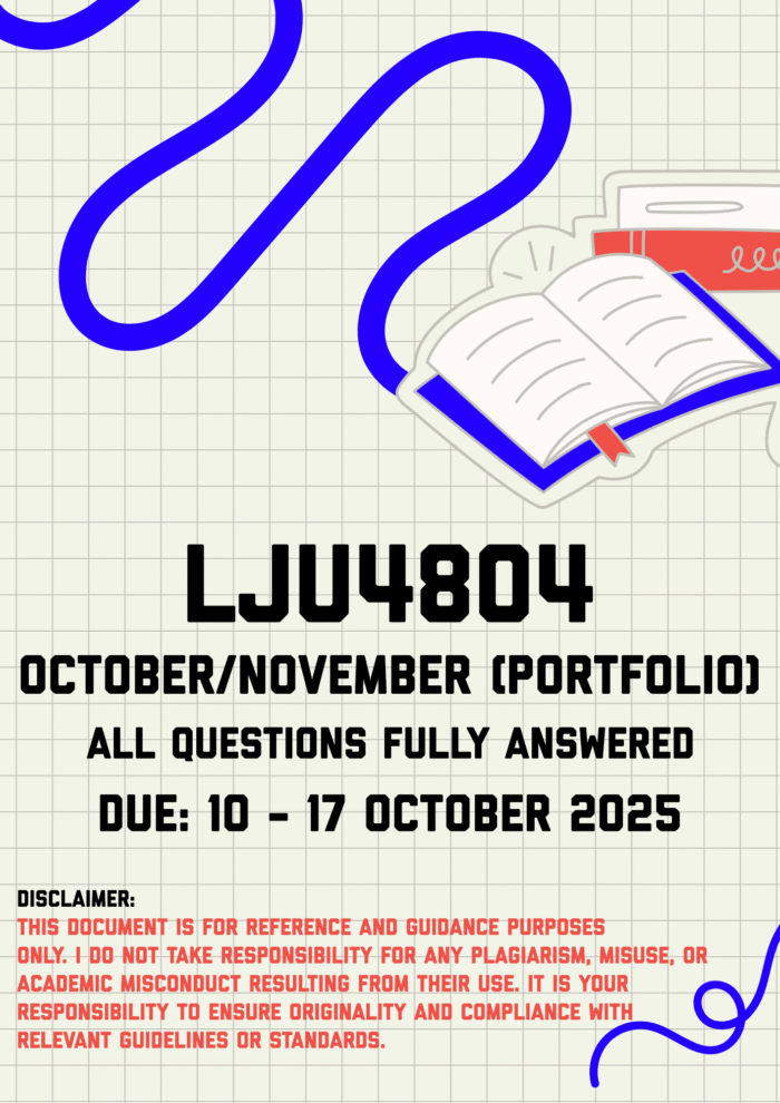 LJU4804 October/November (Portfolio) Memo | Due 10 - 17 October 2025
