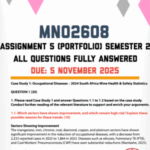MNO2608 ASSIGNMENT 5 (PORTFOLIO) SEMESTER 2 2025 - FULLY ANSWERED (DUE 5 NOVEMBER 2025)