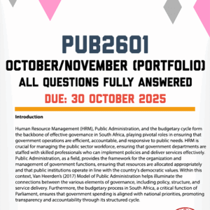 PUB2601 OCTOBER/NOVEMBER (PORTFOLIO) 2025 - FULLY ANSWERED (DUE 30 OCTOBER 2025)