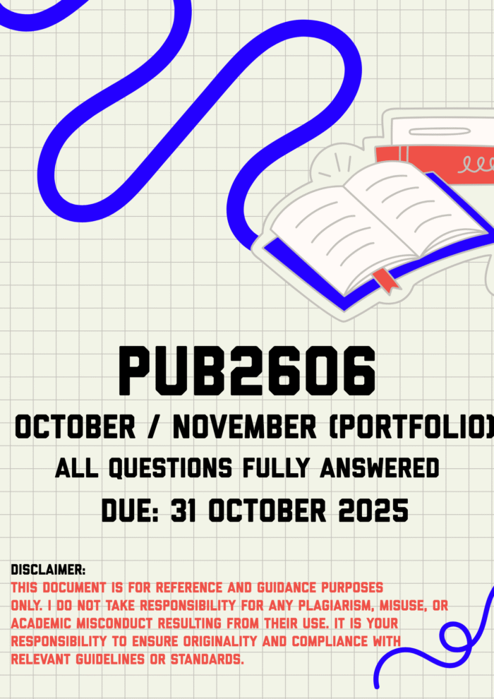 PUB2606 October/November (Portfolio) Memo | Due 31 October 2025