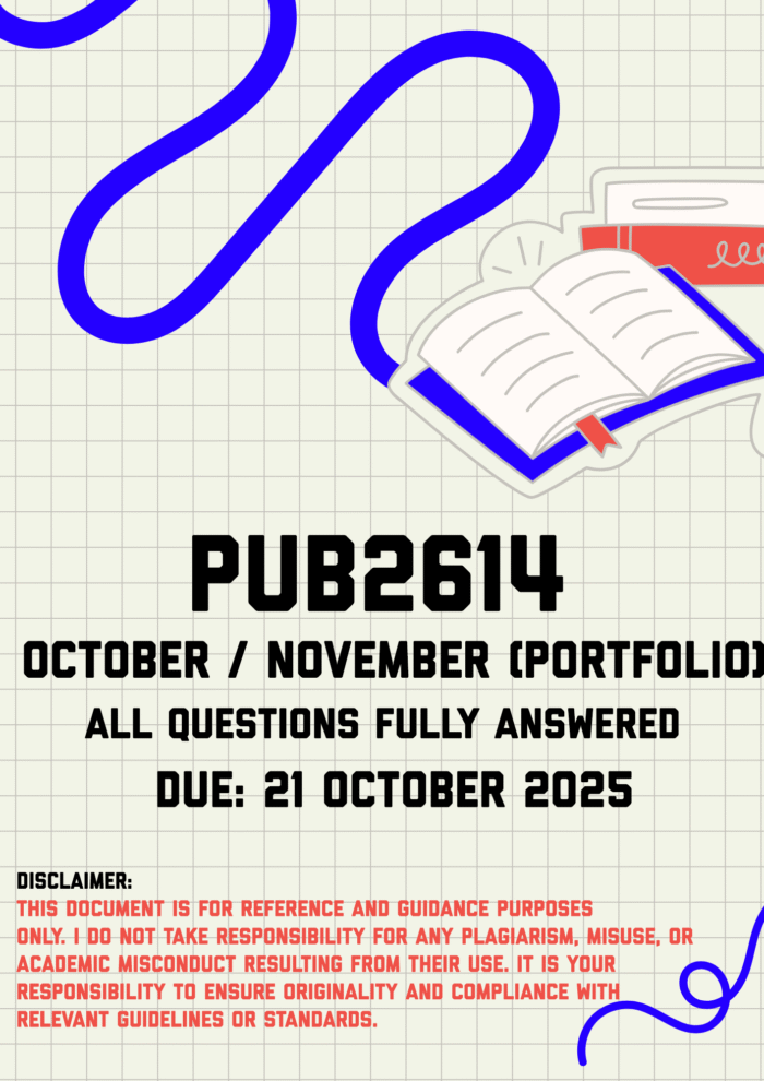 PUB2614 October/November (Portfolio) Memo | Due 21 October 2025