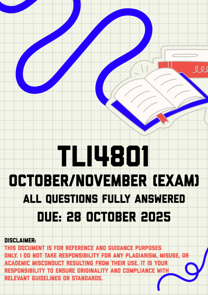 TLI4801 October/November (Exam) Memo | Due 28 October 2025