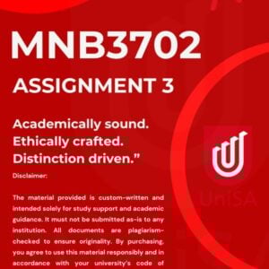 MNB3702 ASSIGNMENT 3 PORTFOLIO SEMESTER 2 2025 ANSWERS (DUE DATE 3 NOVEMBER 2025)