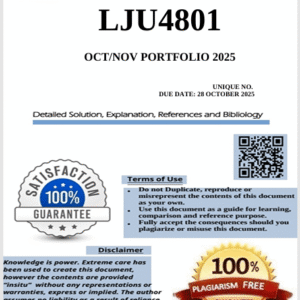 LJU4801 October/November (COMPLETE ANSWERS PORTFOLIO) 2025 - Due 28 October 2025